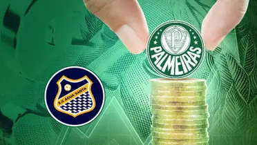 Logos do Palmeiras e Água Santa em destaque