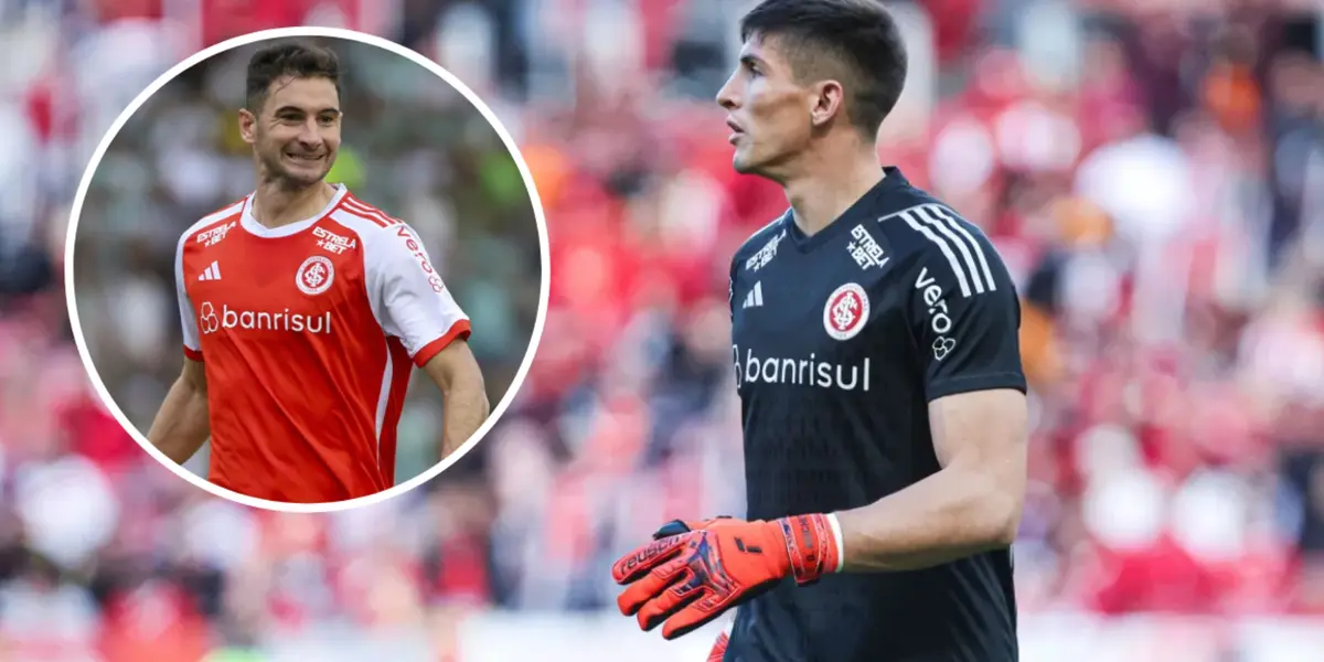 Lucas Alario e Sergio Rochet em ação pelo Inter