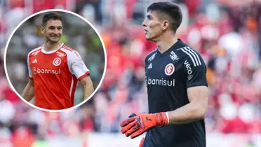 Lucas Alario e Sergio Rochet em ação pelo Inter