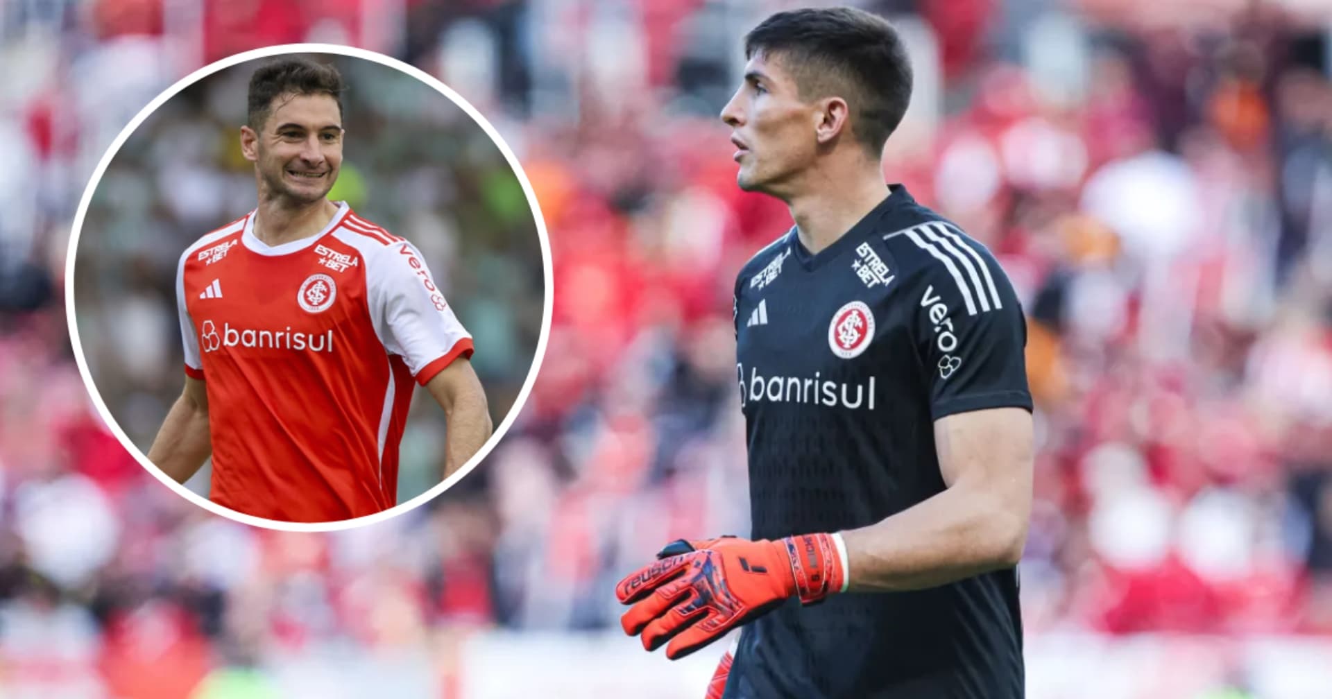 Lucas Alario e Sergio Rochet em ação pelo Inter
