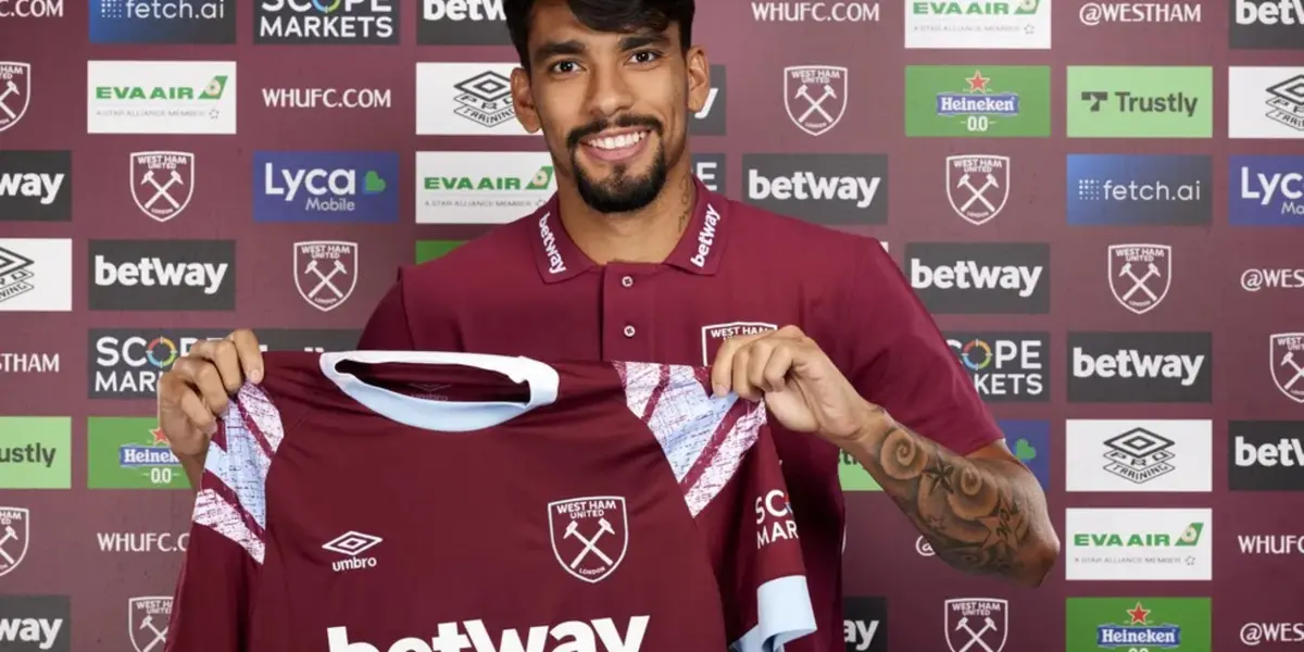 Lucas Paquetá com a camisa do West Ham — Foto: Divulgação/West Ham