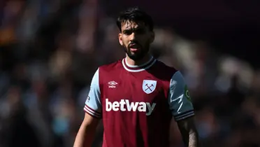 Lucas Paquetá, em partida pelo West Ham. Foto: Justin Setterfield/Getty Images