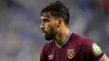 Lucas Paquetá, em partida West Ham durante amistoso contra o Everton. Foto: Patrick McDermott/AFP