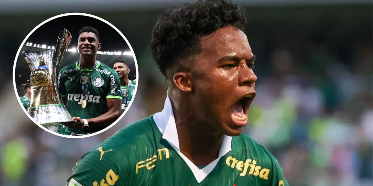 Luis Guilherme e Endrick em ação pelo Palmeiras