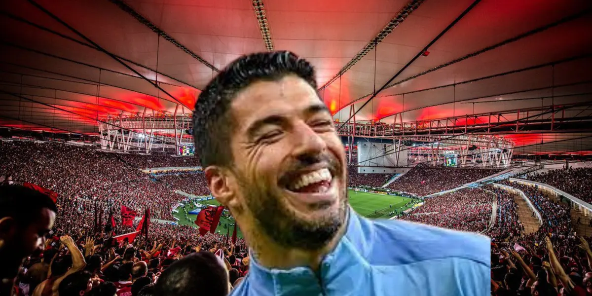 Luis Suárez apareceu sorrindo depois da eliminação contra o Flamengo e conversando com jogadores do clube