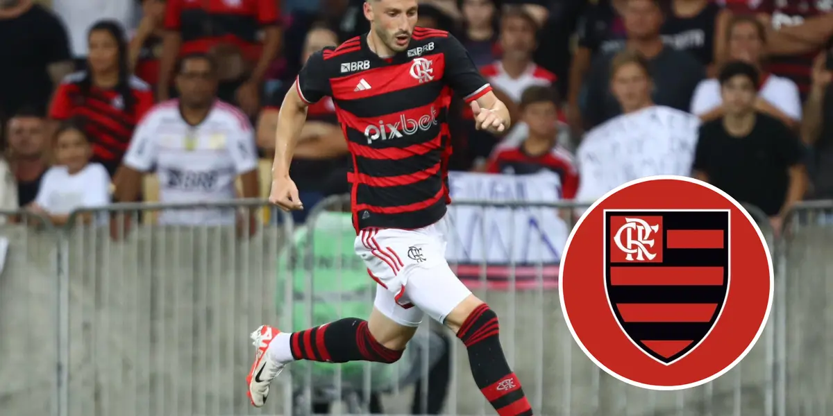 Matías Viña e o escudo do Flamengo