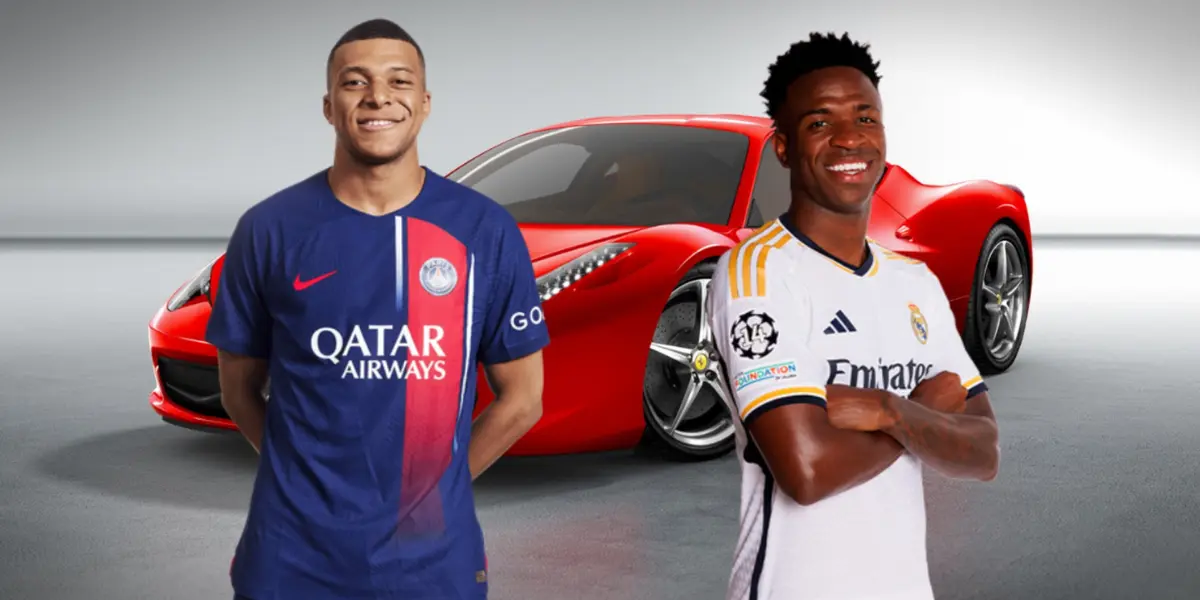 Mbappé no PSG ao lado de Vini Jr com a camisa do Real Madrid