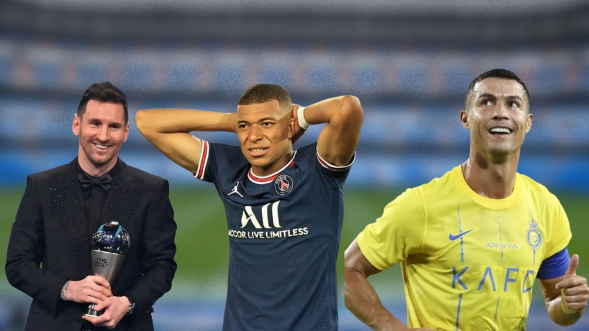 Mbappé sofre derrotas para Messi e CR7