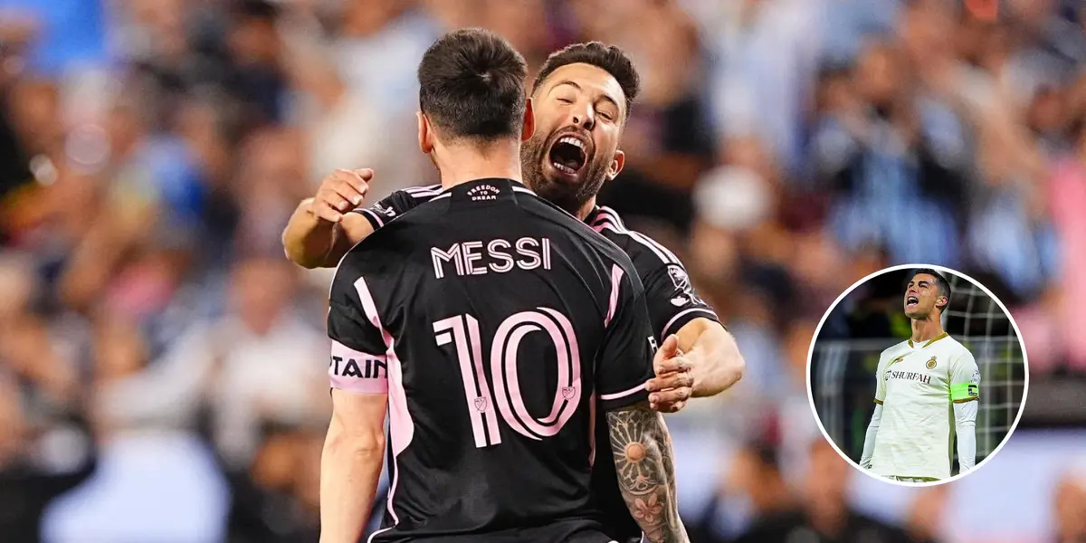 Messi comemora gol contra o Sporting Kansas City