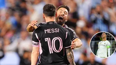 Messi comemora gol contra o Sporting Kansas City