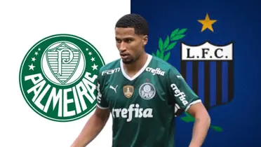 Murilo e o escudo do Palmeiras e do Liverpool