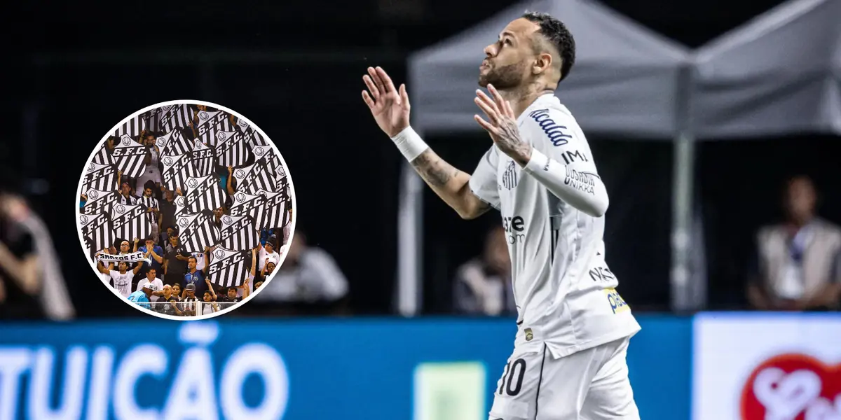 Neymar anima a torcida do Santos