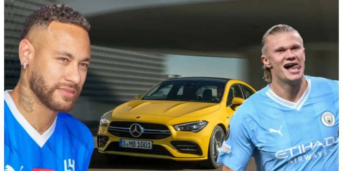 Neymar com a camisa do Al-Hilal e Haaland com a camisa do Manchester City