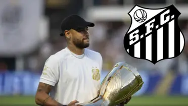 Neymar com a taça do Campeonato Paulista 2024