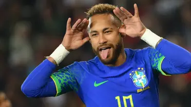 Neymar comemora gol pela Seleção Brasileira