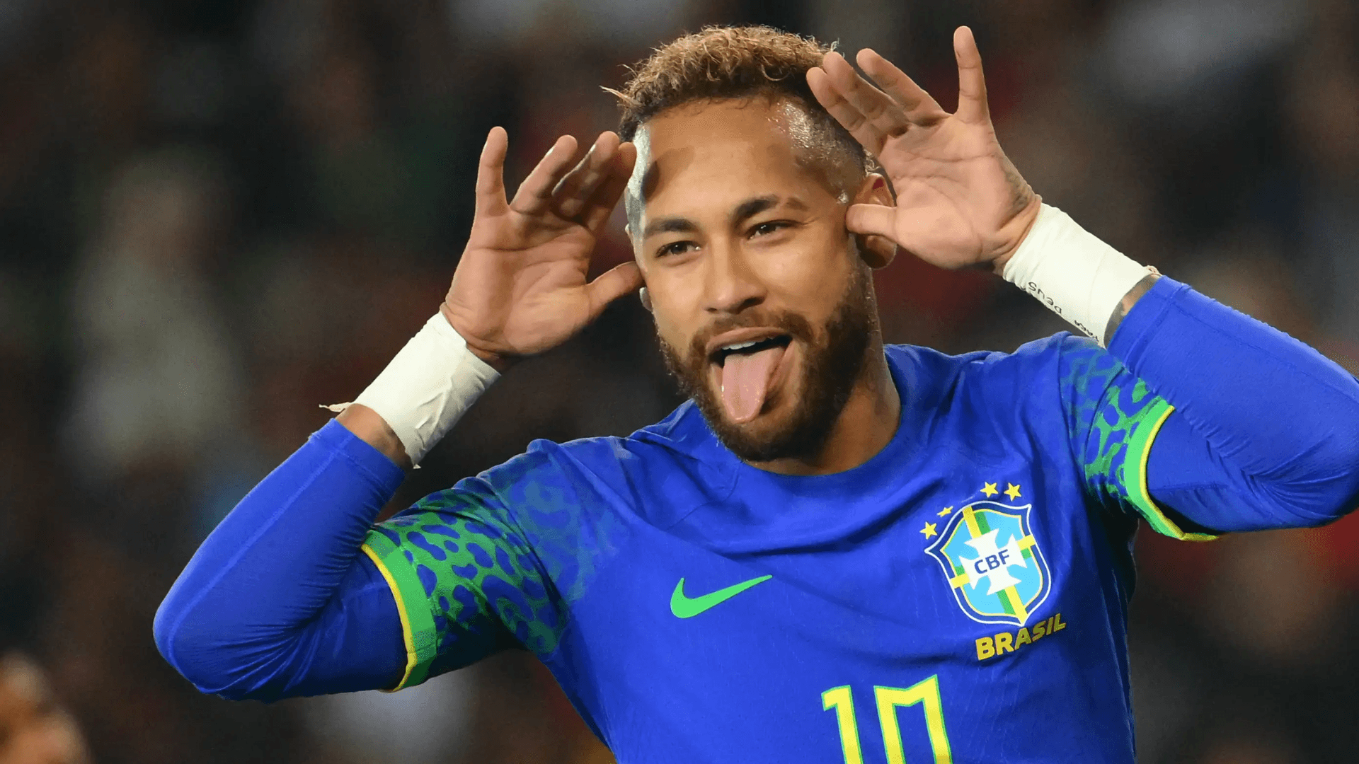 Neymar comemora gol pela Seleção Brasileira