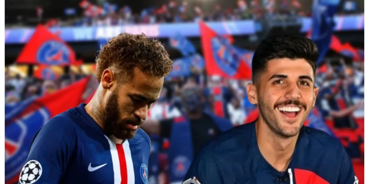 Neymar e Beraldo com a camisa do PSG