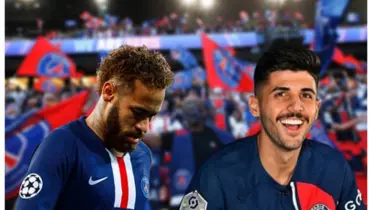 Neymar e Beraldo com a camisa do PSG