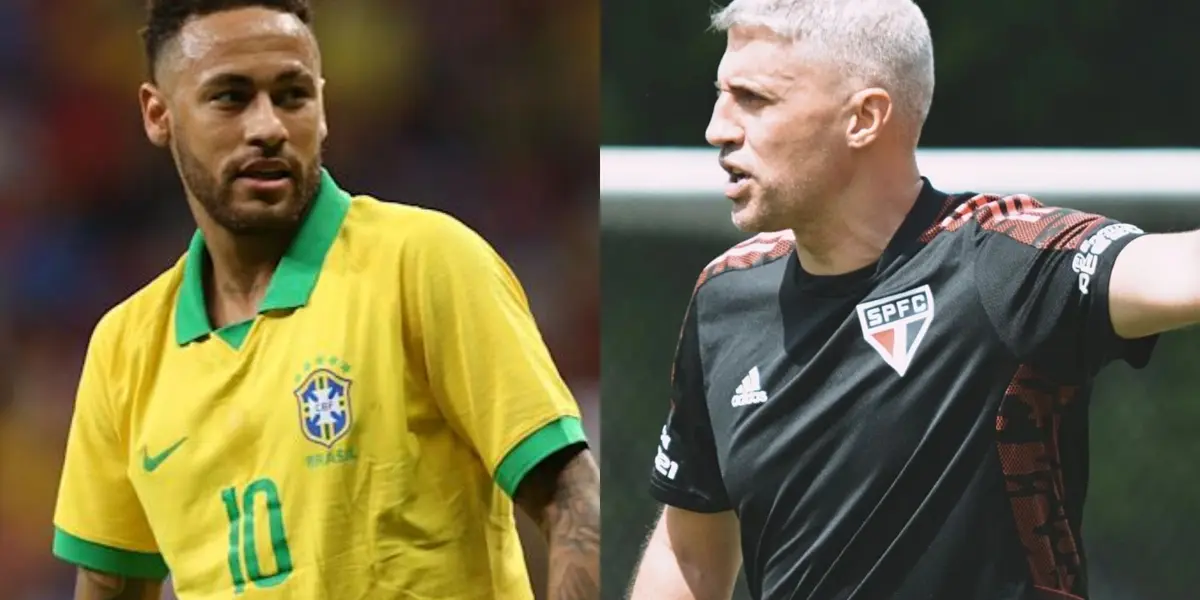 Neymar e Crespo protagonizaram a cena da semana no CT do São Paulo