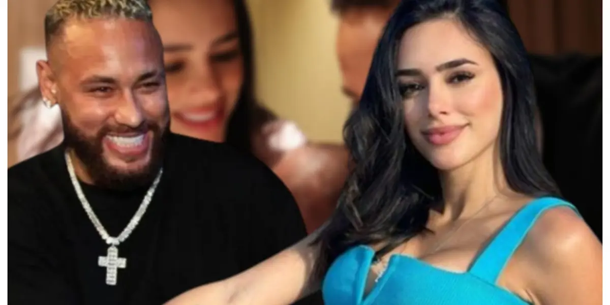 Neymar feliz e Bruna Biancardi feliz