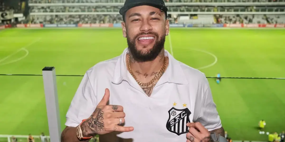 Neymar Jr assistindo partido do Santos. Foto: Divulgação/Santos