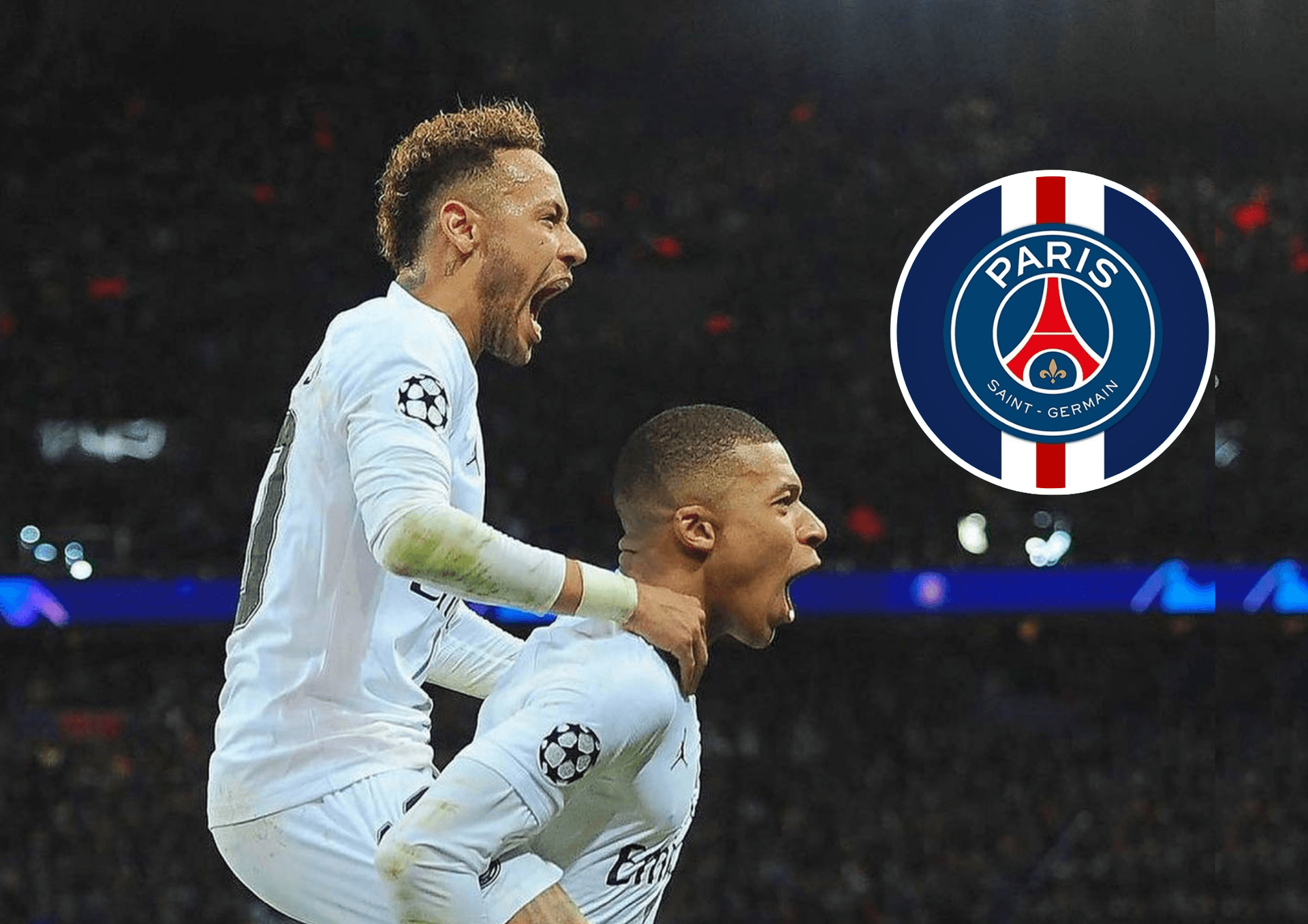 Neymar, Mbappé e o escudo do PSG