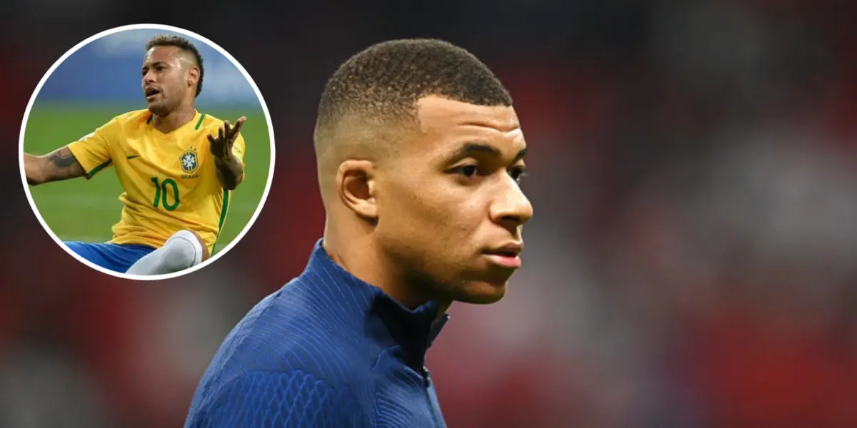 Neymar pela Seleção Brasileira ao lado de Mbappé no PSG