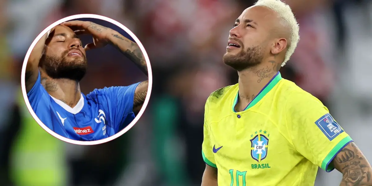 Neymar se lamentando pelo Al-Hilal e chorando pela Seleção Brasileira