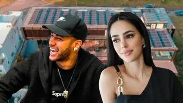 Neymar sorrindo e Bruna Biancardi séria