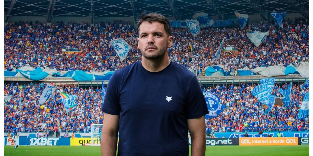Nicolás Larcamón com a camisa do Cruzeiro