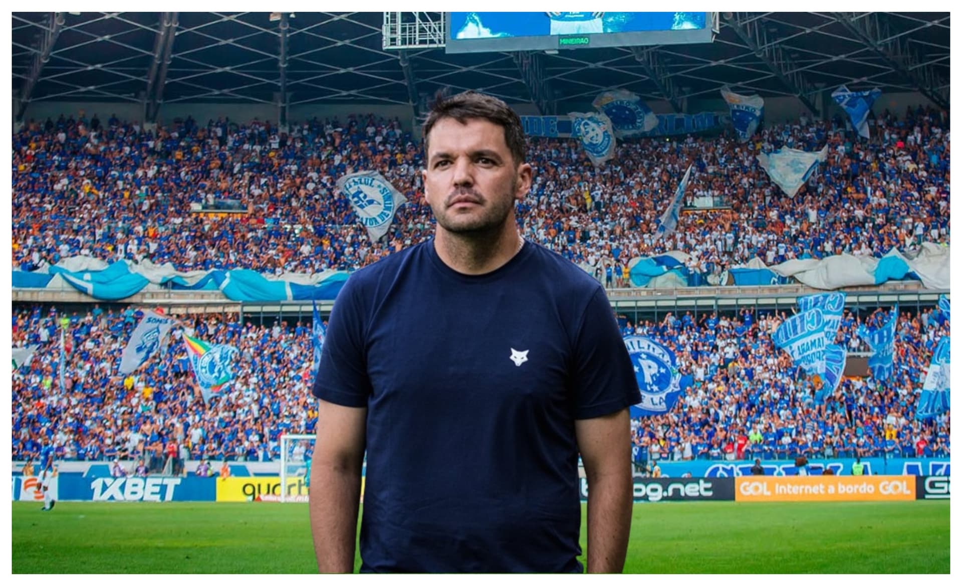 Nicolás Larcamón com a camisa do Cruzeiro