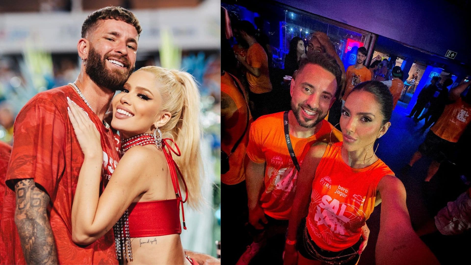O carnaval de Léo Pereira e Karoline e Everton Ribeiro e Marília Nery