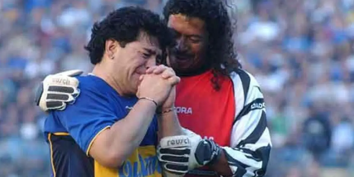 O exportador colombiano René Higuita a propõe como uma homenagem ao craque, falecido no dia 25 de novembro do ano passado em Buenos Aires