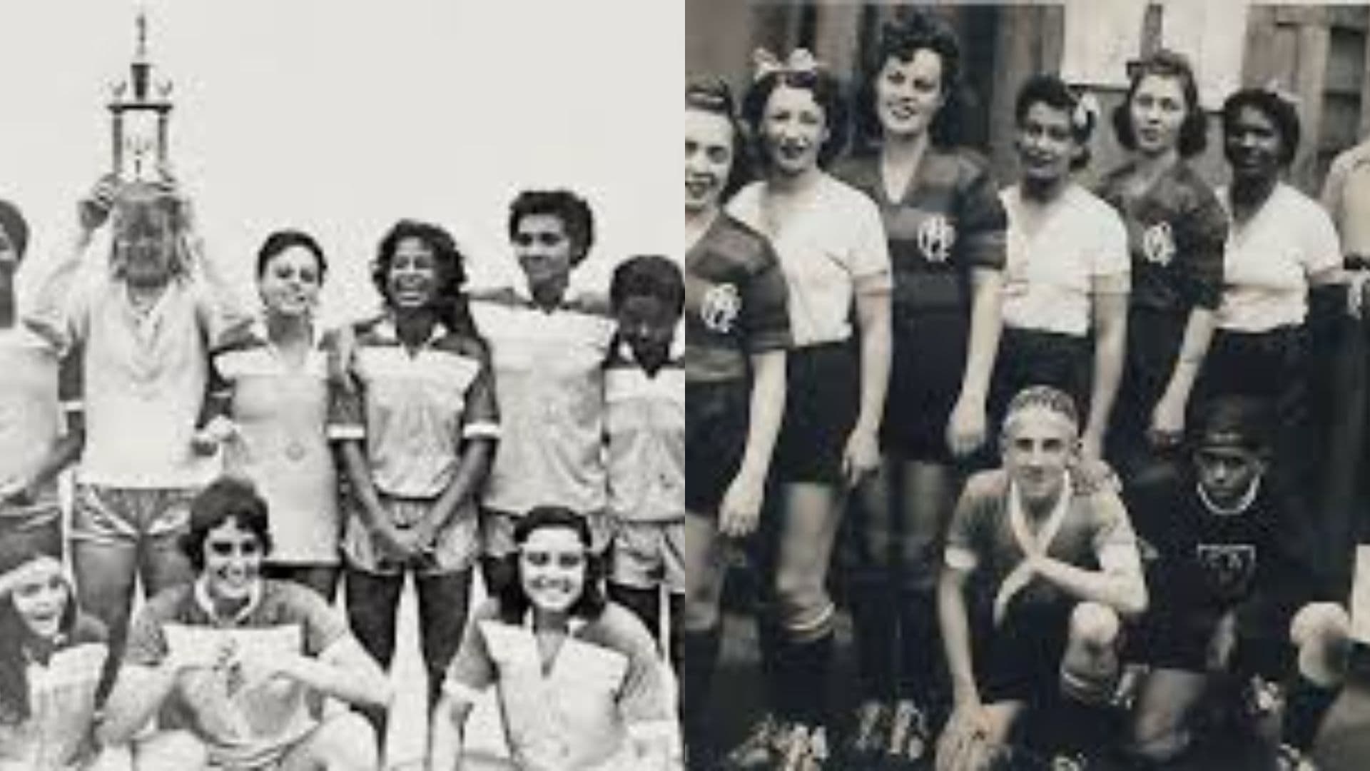 O futebol feminino no Brasil.