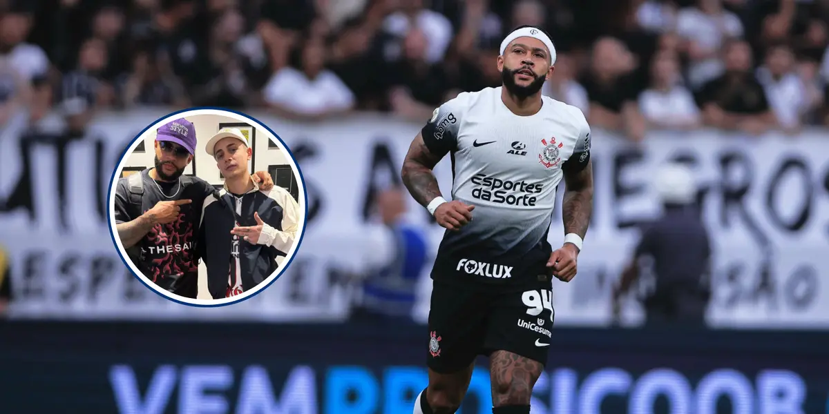 O grande lançamento de Memphis Depay (Foto: Corinthians)