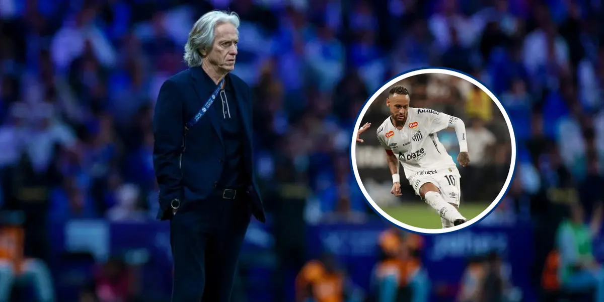 O que Jorge Jesus falou para Neymar (Foto: Al-Hilal e Santos)