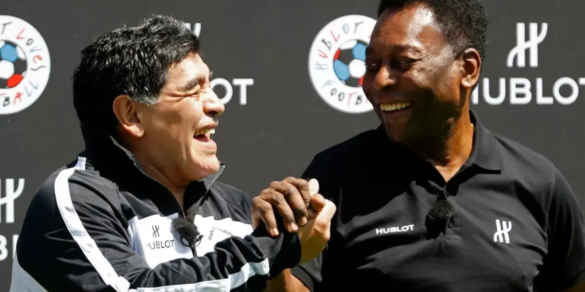 O Rei do Futebol e o "Pibe" se encontraram em programa de televisão