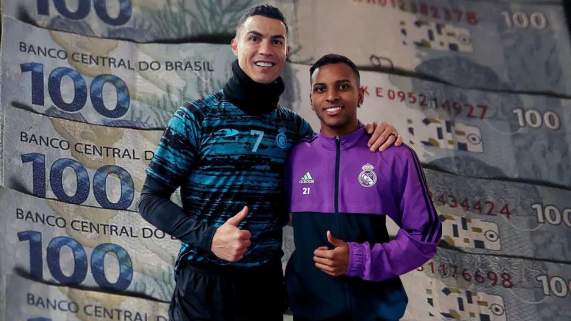 Os salários de Cristiano Ronaldo e Rodrygo