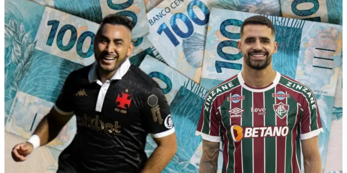Payet com a camisa do Vasco e Renato Augusto com a camisa do Fluminense