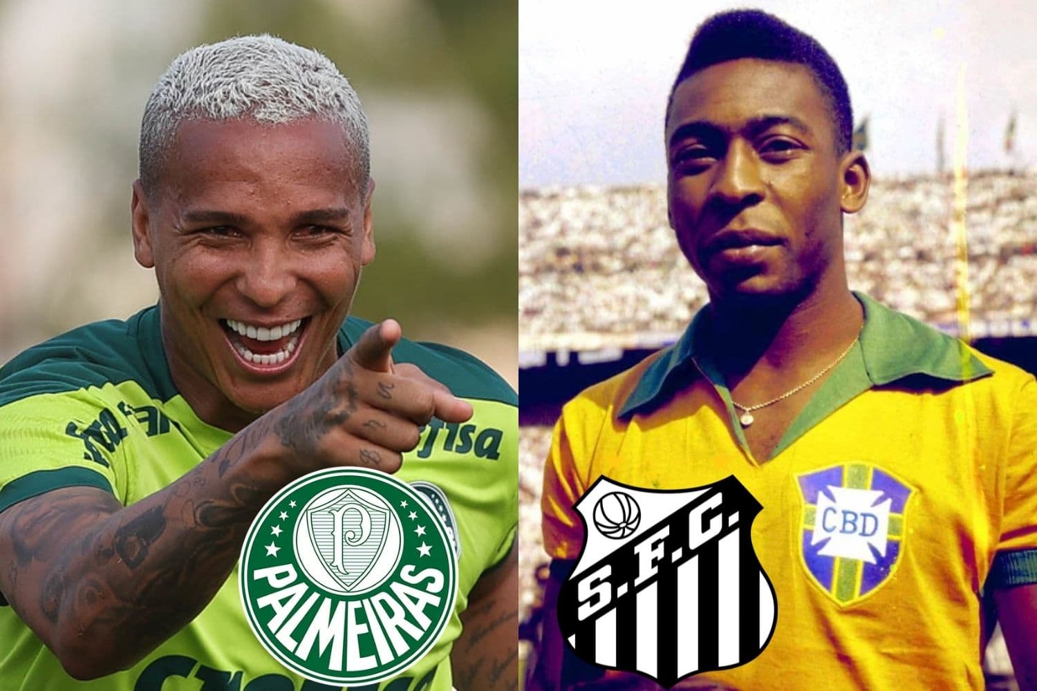 Pelé comemorou 81 anos nesse sábado (22) e tem semelhança com Deyverson, atacante do Palmeiras