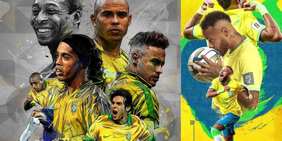 Pelé, Neymar, Ronaldinho e Roberto Carlos, alguns dos maiores jogadores da história.