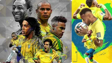 Pelé, Neymar, Ronaldinho e Roberto Carlos, alguns dos maiores jogadores da história.