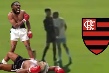 Pelo visto, os jogadores do Flamengo seguem acompanhando lutas na tv