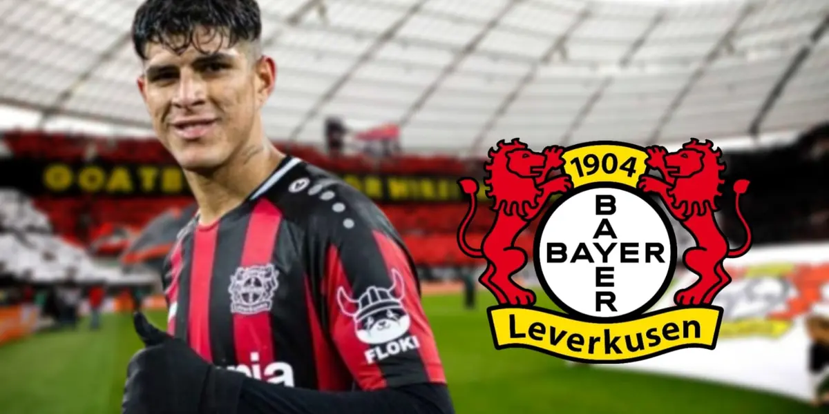 Piero Hincapié com o Bayer Leverkusen.