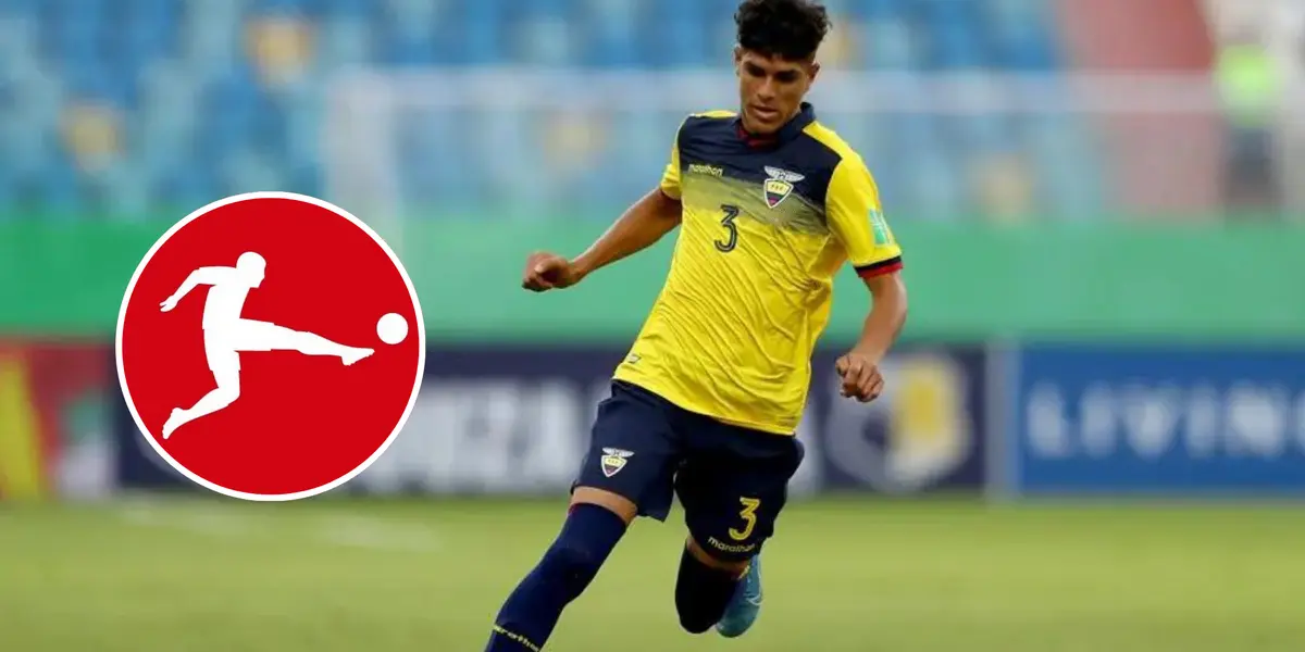 Piero Hincapié e o logo da Bundesliga