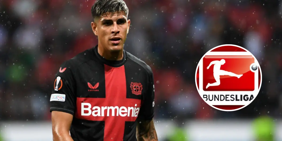 Piero Hincapié e o logo da Bundesliga