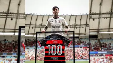 Pulgar foi homenageado pelos seus 100 jogos pelo Flamengo