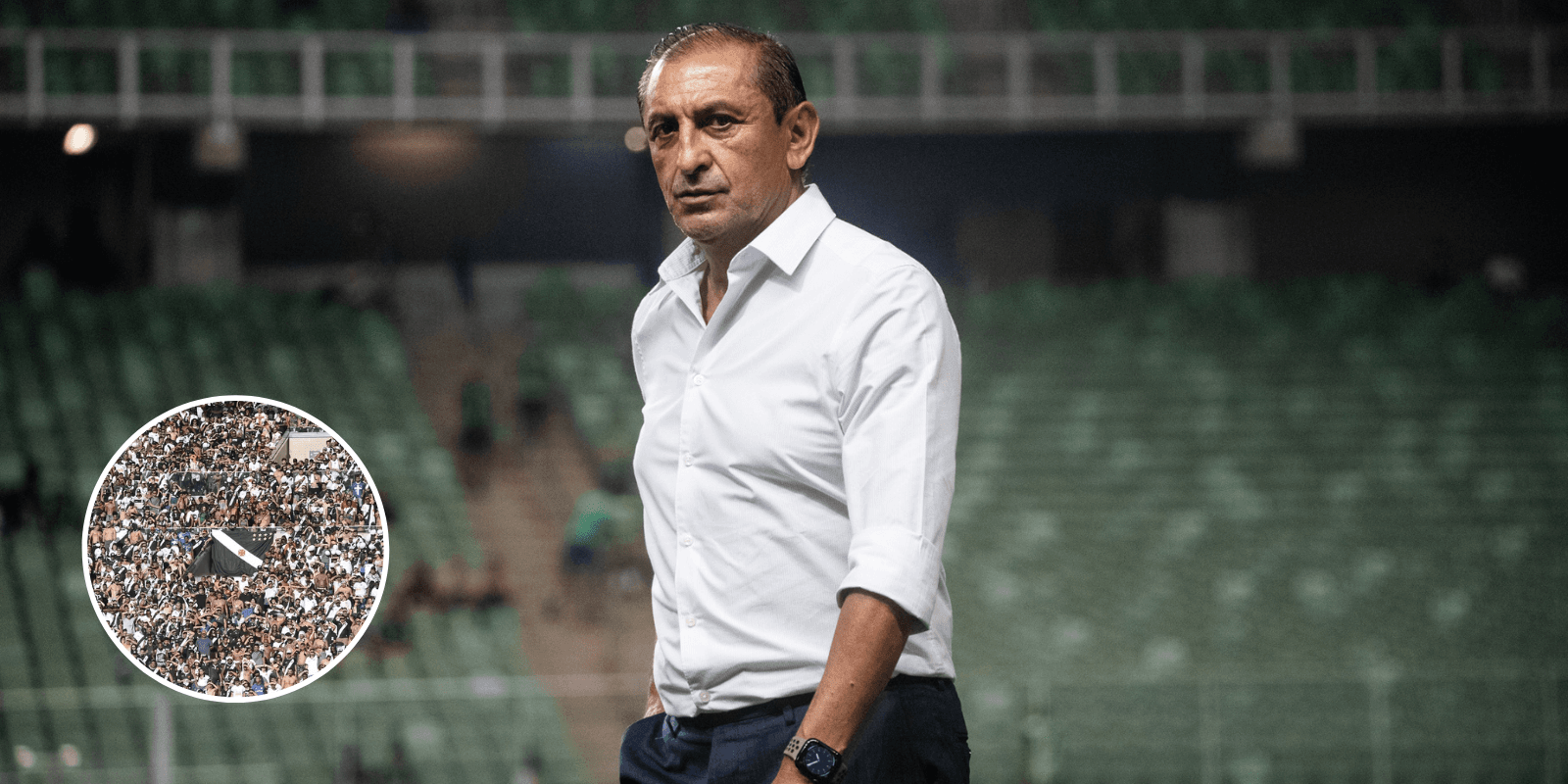 Ramón Díaz a beira do gramado em partida do Vasco