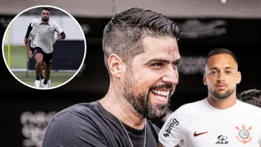 Raniele, António Oliveira e Maycon no Corinthians