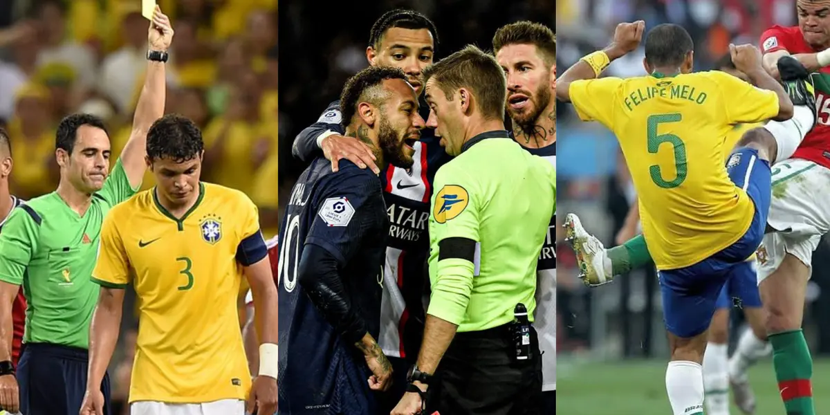 Ranking dos jogadores brasileiros com mais expulsões na carreira / X